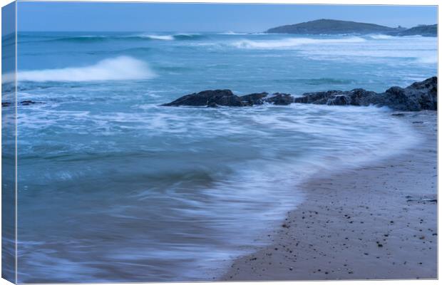 Views across Fistral Beach at Newquay Canvas Print by Tony Twyman