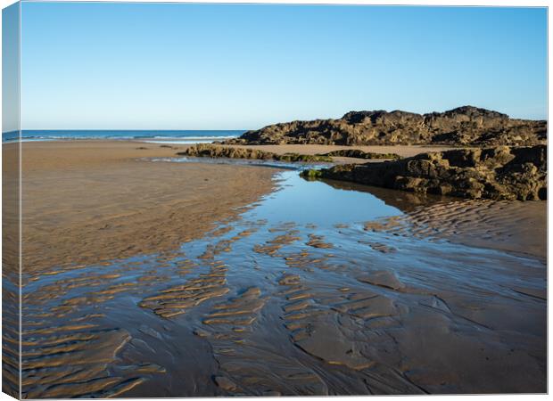 Summerleaze Beach in Bude  Canvas Print by Tony Twyman