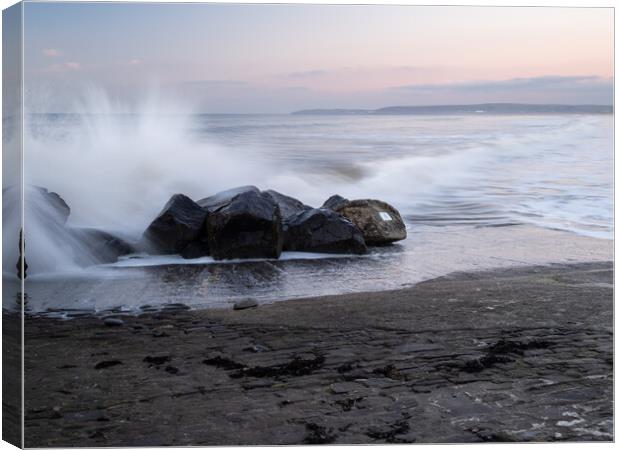 Slipway wave breaks Canvas Print by Tony Twyman