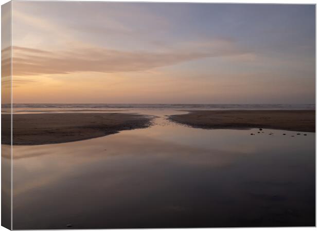 Westward Ho! sunset tidal pool Canvas Print by Tony Twyman