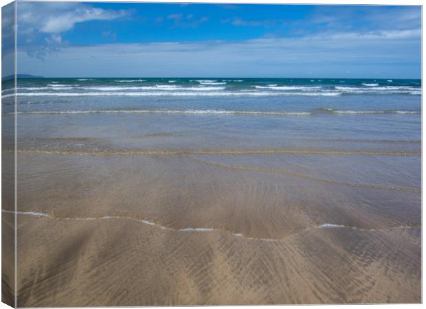 Westward Ho! shoreline on the North Devon coast Canvas Print by Tony Twyman