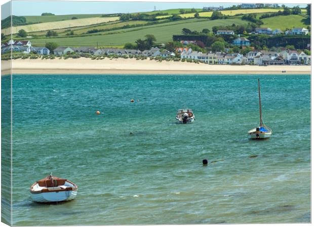 Instow village beach and sand dunes in North Devon Canvas Print by Tony Twyman