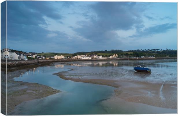 Blue hour at Instow Quay in North Devon Canvas Print by Tony Twyman