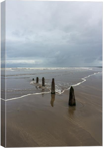 Tranquility on a moody day at the seaside Canvas Print by Tony Twyman