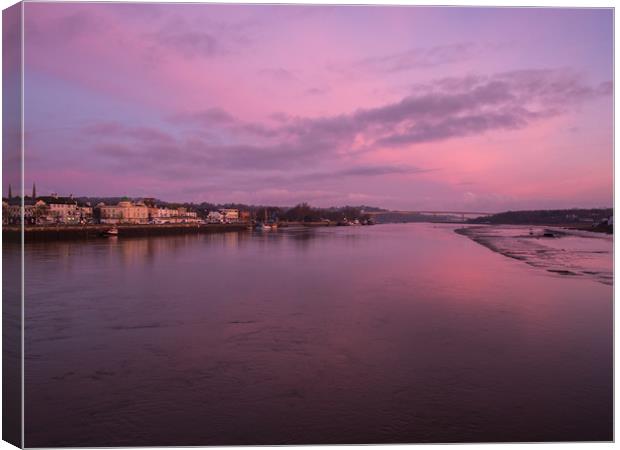 Sunrise at Bideford Quay on the North Devon coast Canvas Print by Tony Twyman