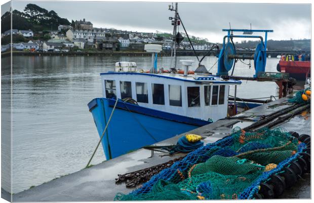 Fishing boat on Bideford Quay Canvas Print by Tony Twyman