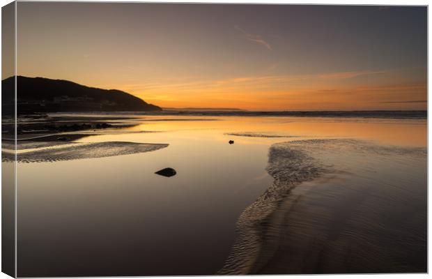 North Devon tranquil  sunset Canvas Print by Tony Twyman