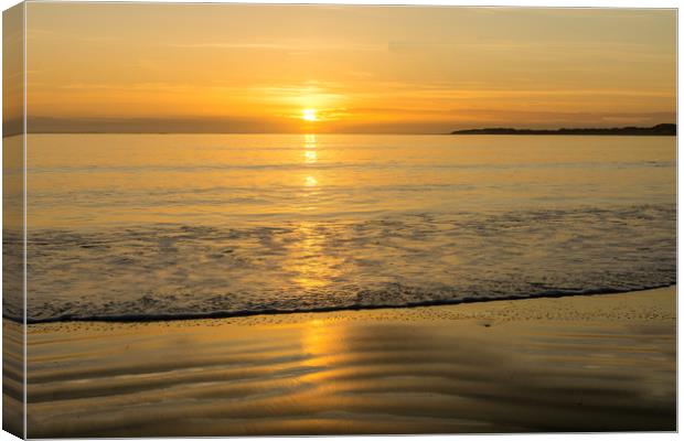 Instow beach sunset  Canvas Print by Tony Twyman