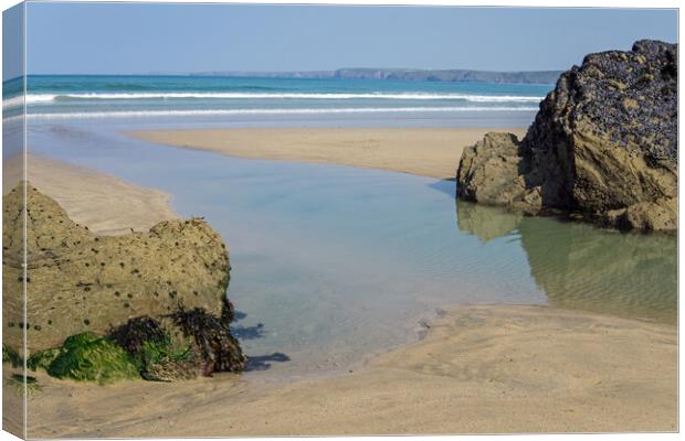 Towan beach at Newquay in Cornwall Canvas Print by Tony Twyman