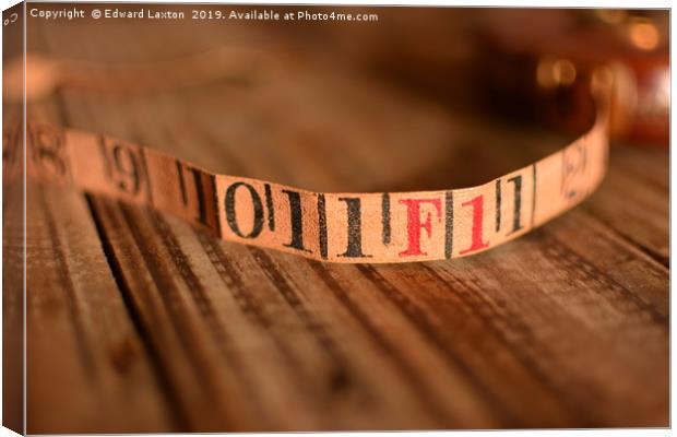 Lovely Old Measuring Tape at 1 Foot Canvas Print by Edward Laxton