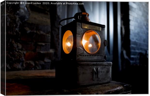 Oil Lamp in an old Barn Canvas Print by Edward Laxton