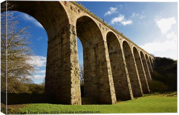 The Mighty Arches of Langley Viaduct Canvas Print by Edward Laxton