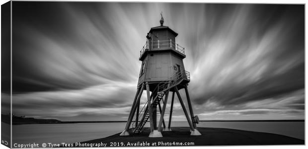 Long Exposure Herd Lighthouse Canvas Print by Tyne Tees Photography