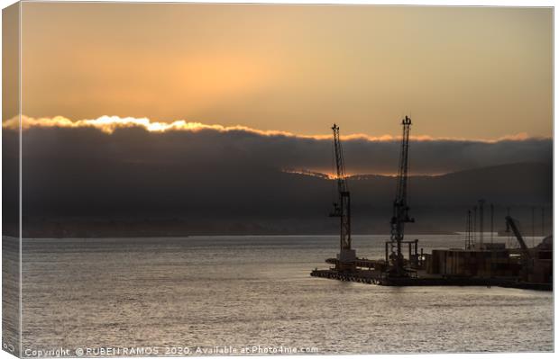 Two shipping cranes at the Bell Bay port in Tasman Canvas Print by RUBEN RAMOS