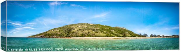 Panoramic view of the Lizard Island and beach in Q Canvas Print by RUBEN RAMOS