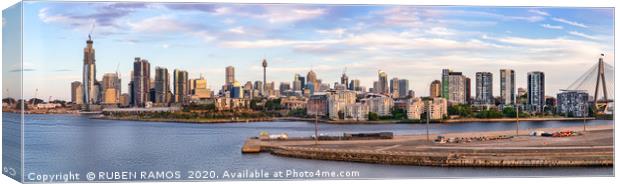 Cityscape panorama at White Bay, Sydney.  Canvas Print by RUBEN RAMOS