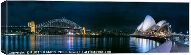 Panoramic view of the Sydney bridge and the Opera  Canvas Print by RUBEN RAMOS
