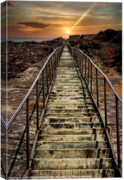 The Jacob Ladder in St Helena. Canvas Print by RUBEN RAMOS