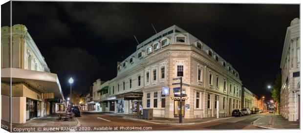 Old buildings at Hight St and Pakenham St in Fremantle. Canvas Print by RUBEN RAMOS
