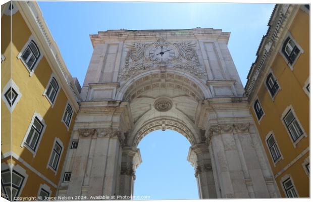 Rua Augusta Arch in Lisbon Canvas Print by Joyce Nelson