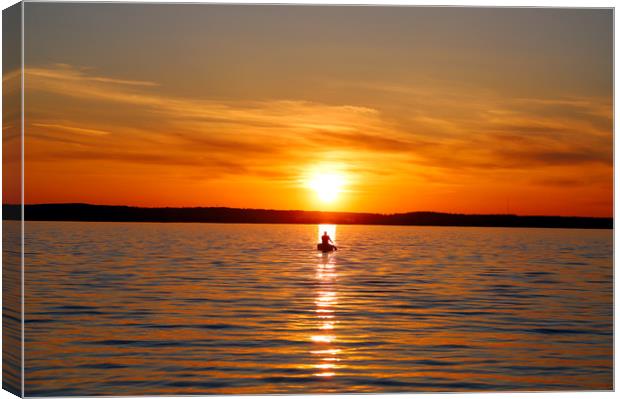  Lake Simeco Sunset Canada Canvas Print by Joyce Nelson