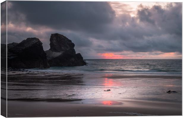 Sunset in Cornwall Canvas Print by Ben Hatwell