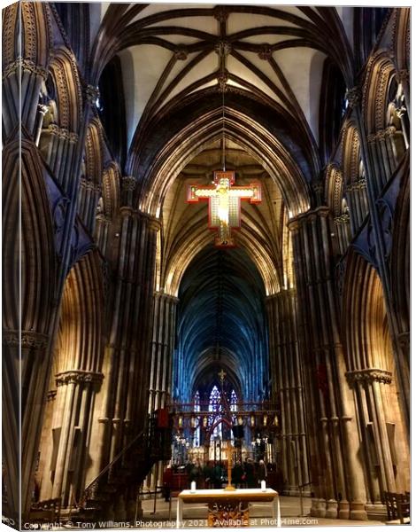 Lichfield Cathedral  Canvas Print by Tony Williams. Photography email tony-williams53@sky.com