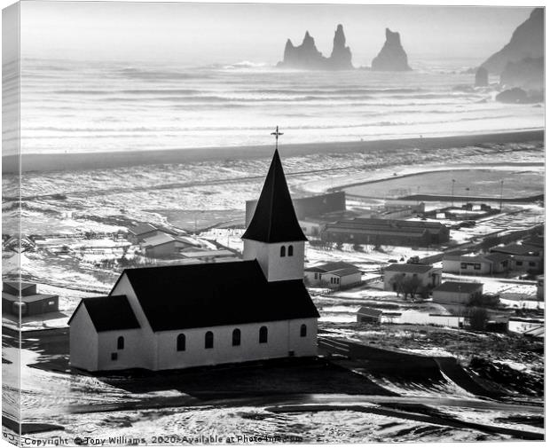 The Church in Vik, Iceland. Canvas Print by Tony Williams. Photography email tony-williams53@sky.com