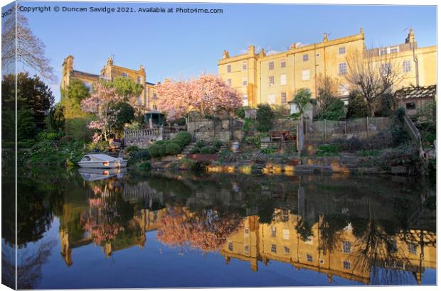 Springtime on a City canal Canvas Print by Duncan Savidge