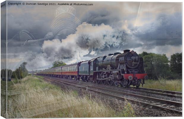 Steam train Royal scot blend Canvas Print by Duncan Savidge