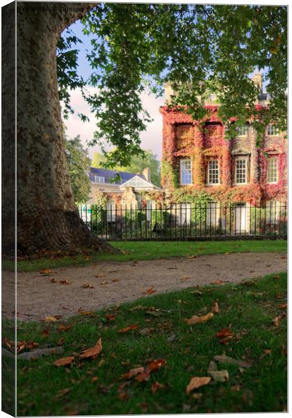 Autumn in Queen Square Bath Canvas Print by Duncan Savidge