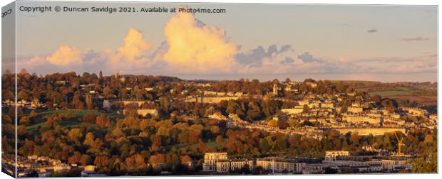 Autumn colours and Autumn light across Bath Canvas Print by Duncan Savidge