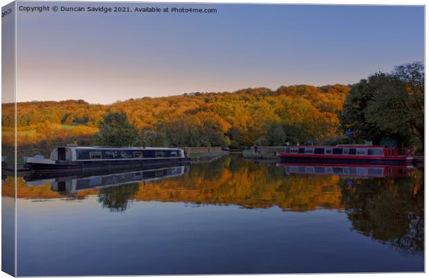 Dundas Aqueduct Autumn stillness  Canvas Print by Duncan Savidge