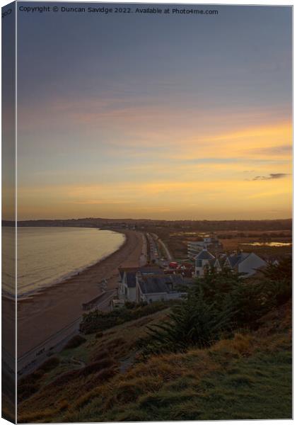 Weymouth beach sunset Canvas Print by Duncan Savidge