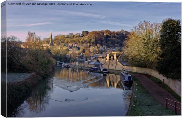 Kennett and Avon Canal at Widcombe Bath Canvas Print by Duncan Savidge