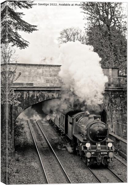61306 'Mayflower' blasts into Sydney Gardens on Steam Dreams Excursion to Bath from London Victoria on 5th April 2022 (expresso black and white mono version) Canvas Print by Duncan Savidge