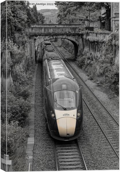 Abstract GWR IET HST train through Sydeny Ward Bath Canvas Print by Duncan Savidge