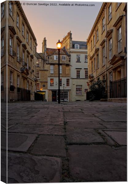 Evening  sunset at North Parade Passage Bath Canvas Print by Duncan Savidge