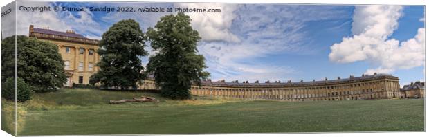 Panoramic of the Famous Royal Crescent in Bath Canvas Print by Duncan Savidge