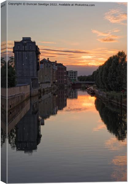 Sunset over the River Avon Bath Canvas Print by Duncan Savidge