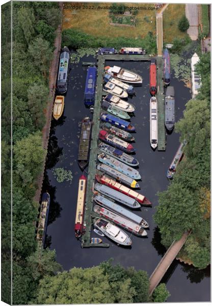 Bath Newbridge Marina from above Canvas Print by Duncan Savidge