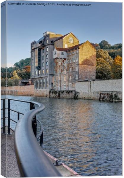 Bath Riverside House in the Autumn  Canvas Print by Duncan Savidge