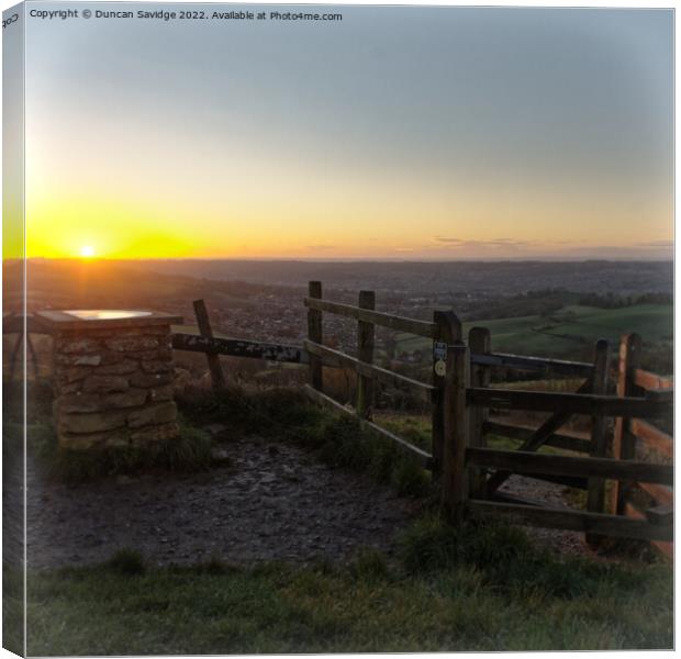 Dreamy winter sunrise over Bath Canvas Print by Duncan Savidge