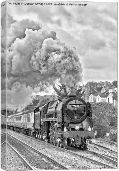 The Great Western Christmas Envoy HDR black and white Canvas Print by Duncan Savidge
