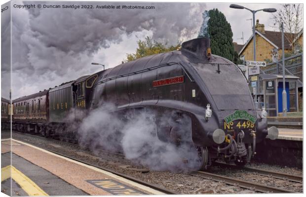 Sir Nigel Gresley in wartime black through Sydney Warf Bath Canvas Print by Duncan Savidge