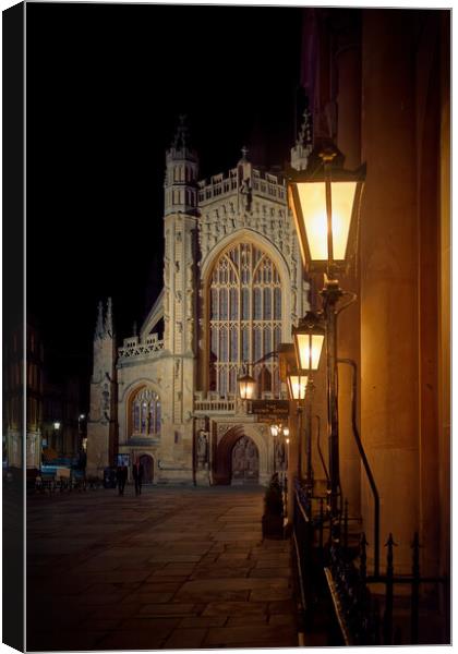 Bath Abbey at night  Canvas Print by Duncan Savidge