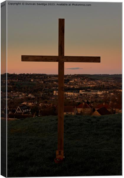 Easter Cross over Bath Canvas Print by Duncan Savidge