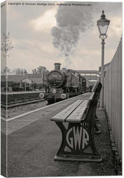 GWR Pannier No. 9466 West Somerset Railway  Canvas Print by Duncan Savidge