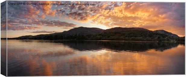 Lake District Panoramic sunset Canvas Print by Duncan Savidge