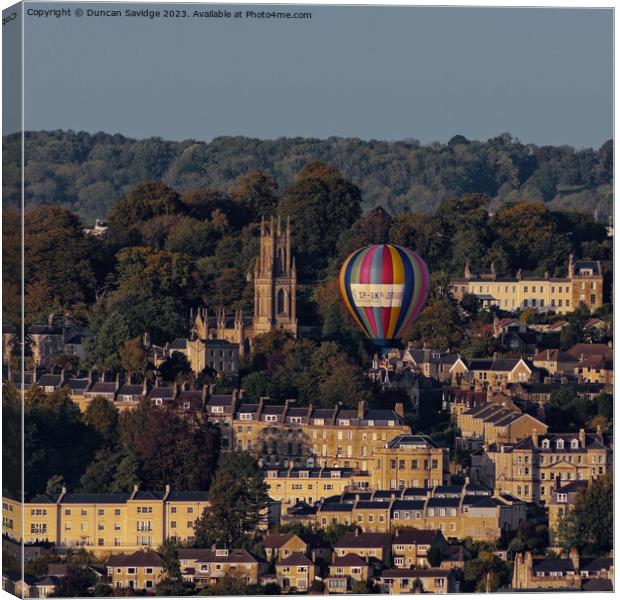 Hot Air Balloons over bath October 2023 Canvas Print by Duncan Savidge